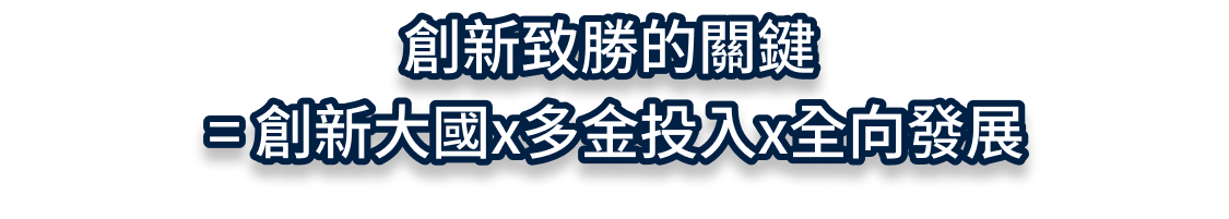 創新致勝的關鍵 = 創新大國x多金投入x全向發展
